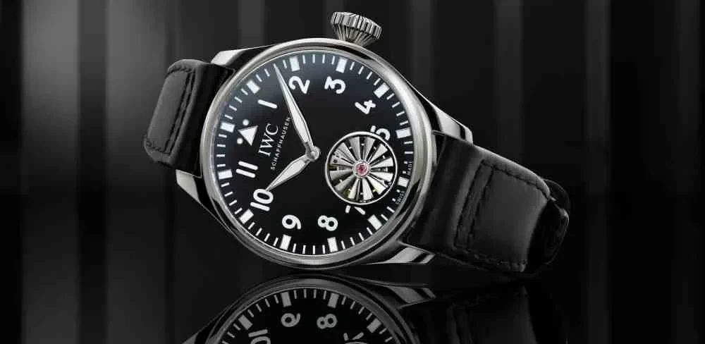 IWC's latest large pilot's watch shows a Tourbillon that looks like an airplane engine